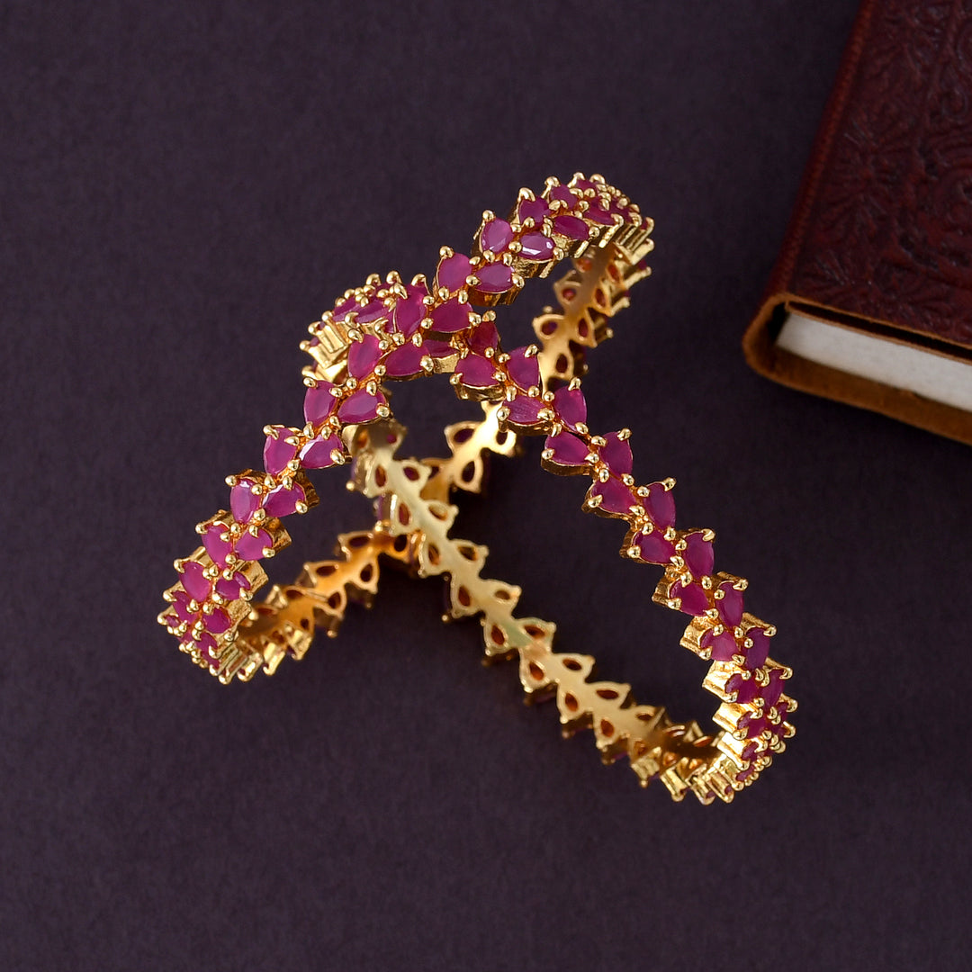 ZIRCONIA BANGLES IN GOLD PLATING