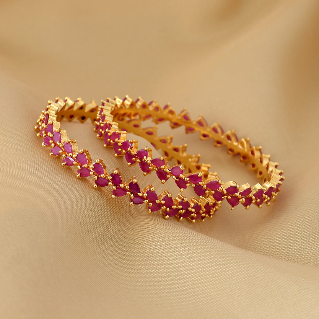 ZIRCONIA BANGLES IN GOLD PLATING