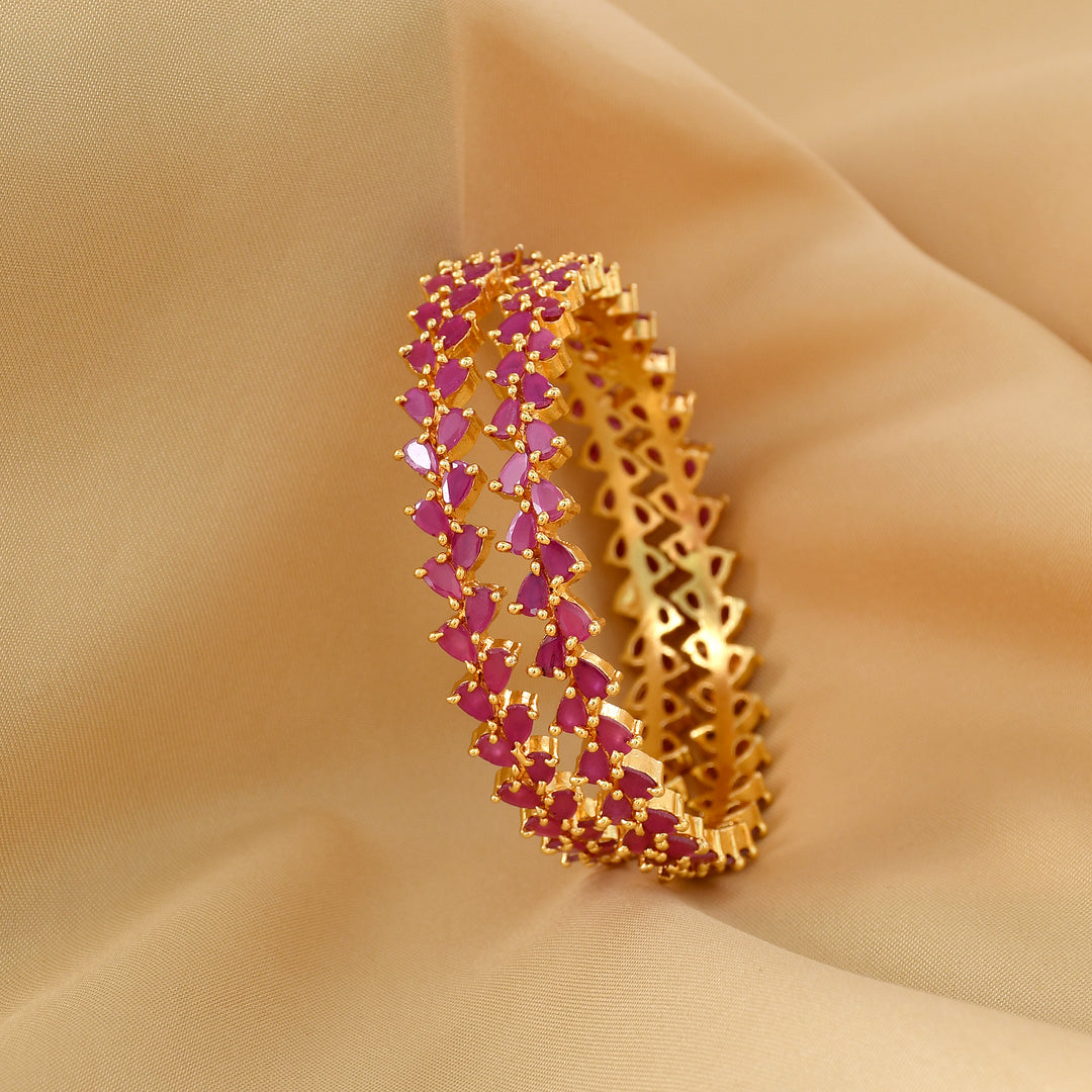 ZIRCONIA BANGLES IN GOLD PLATING