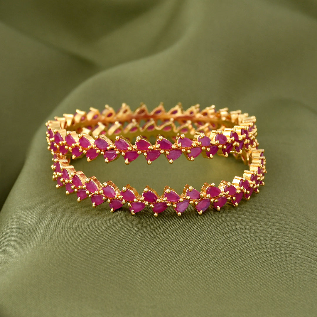 ZIRCONIA BANGLES IN GOLD PLATING