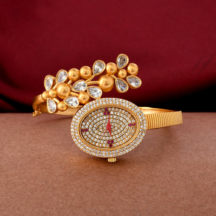 Gold Plated Zircon Watch