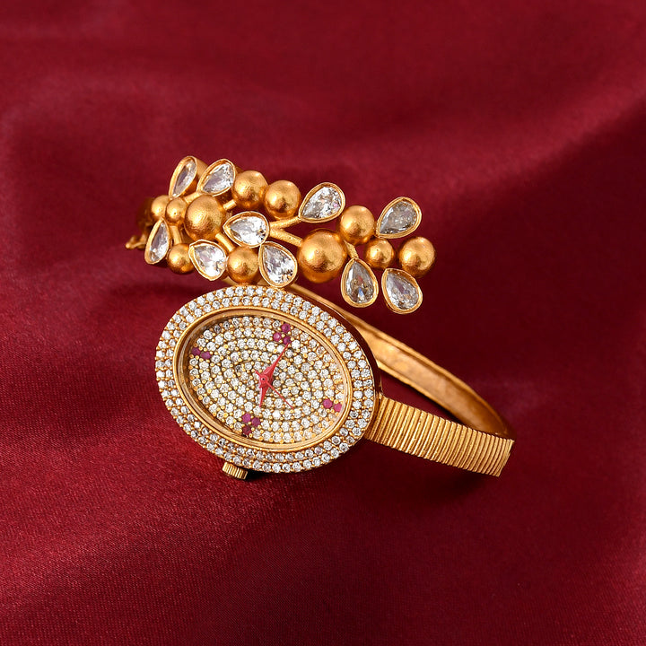Gold Plated Zircon Watch