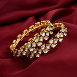 Gold Plated Kundan Polki Bangles