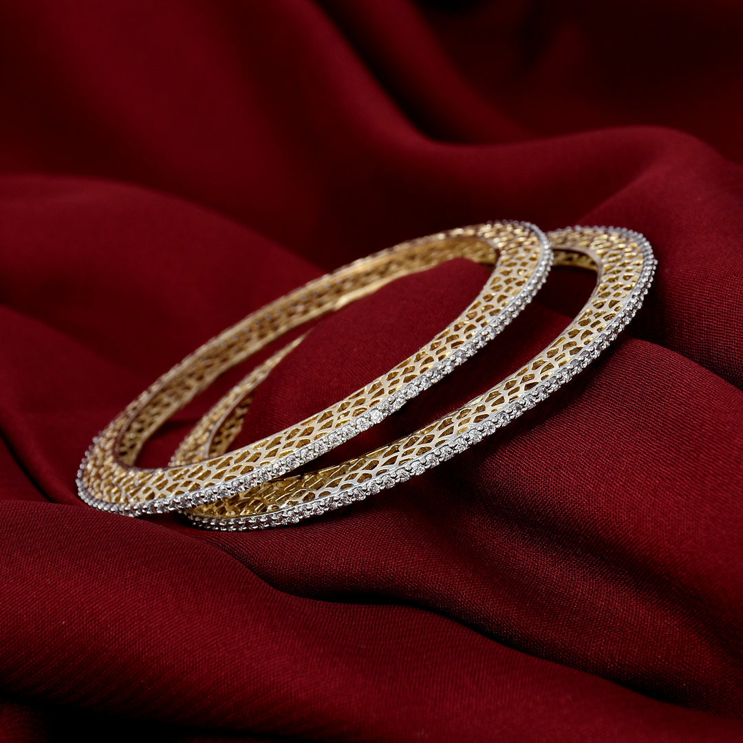 Cubic Zirconia Bangle in Gold Plating