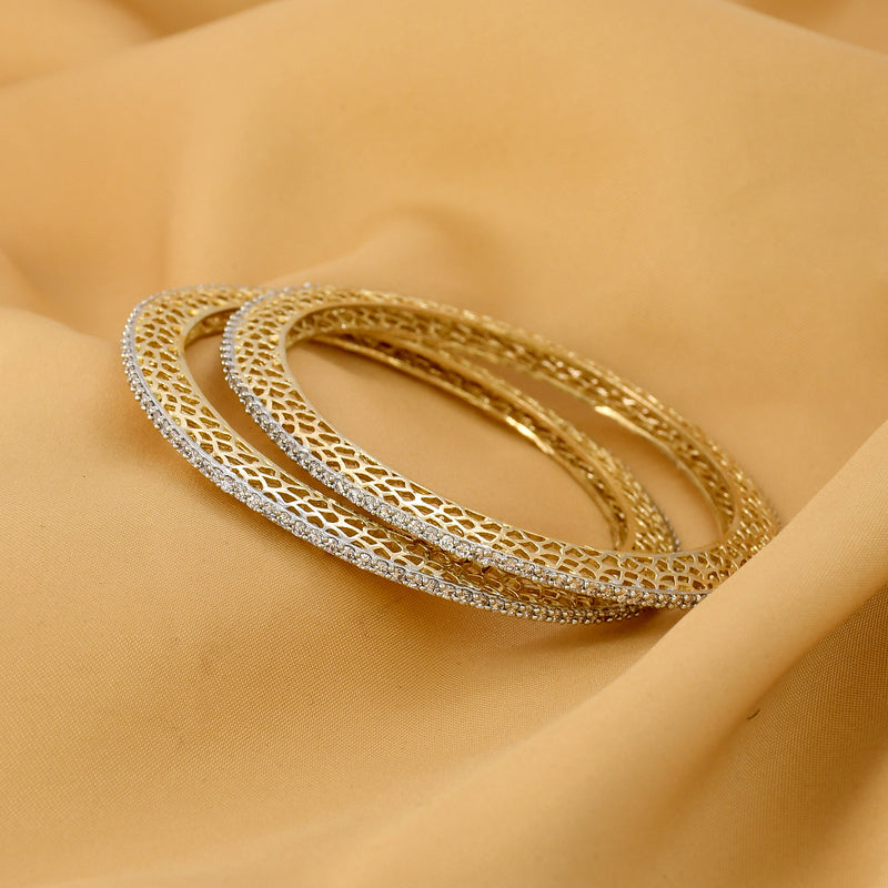 Cubic Zirconia Bangle in Gold Plating