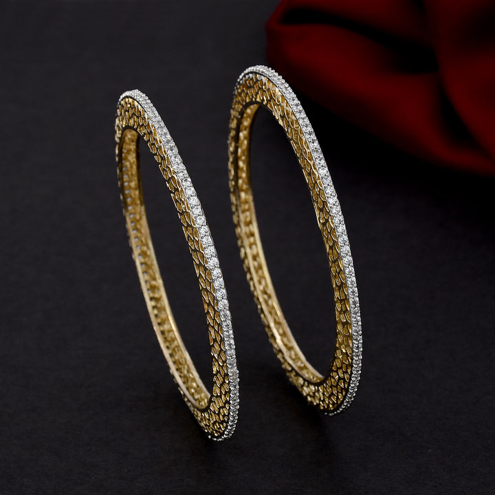 Cubic Zirconia Bangle in Gold Plating