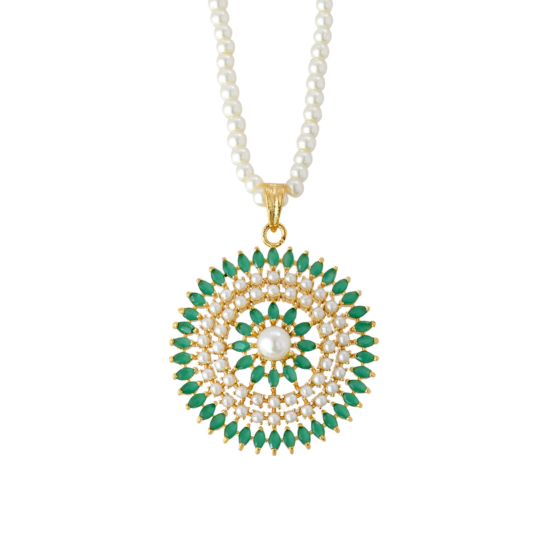 Emerald Handsetted Pendent Set