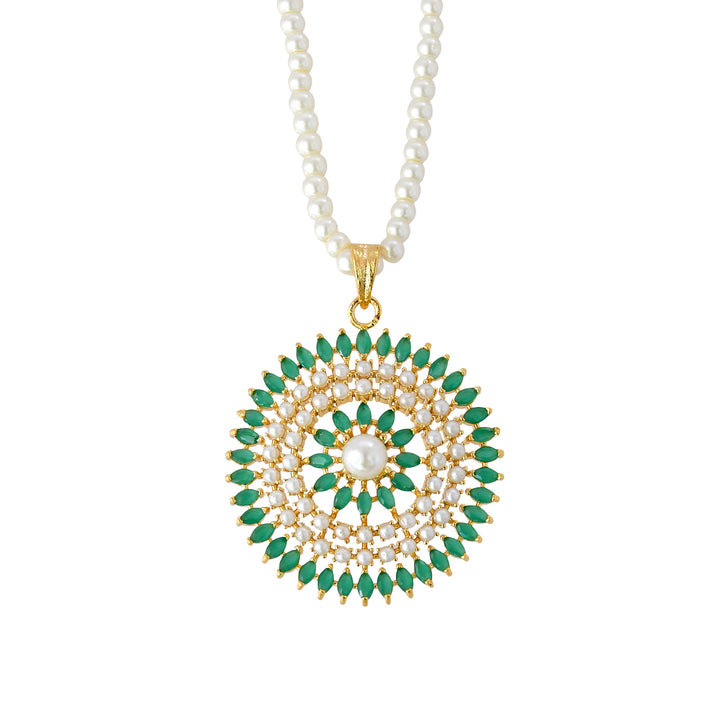 Emerald Handsetted Pendent Set