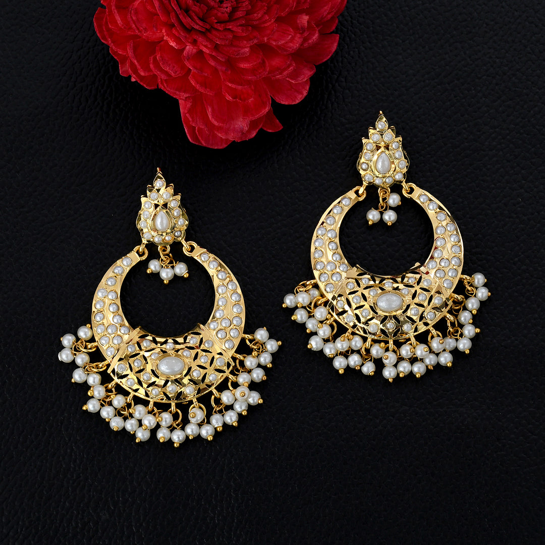 Gold Plated Beautiful Chandbali Earrings