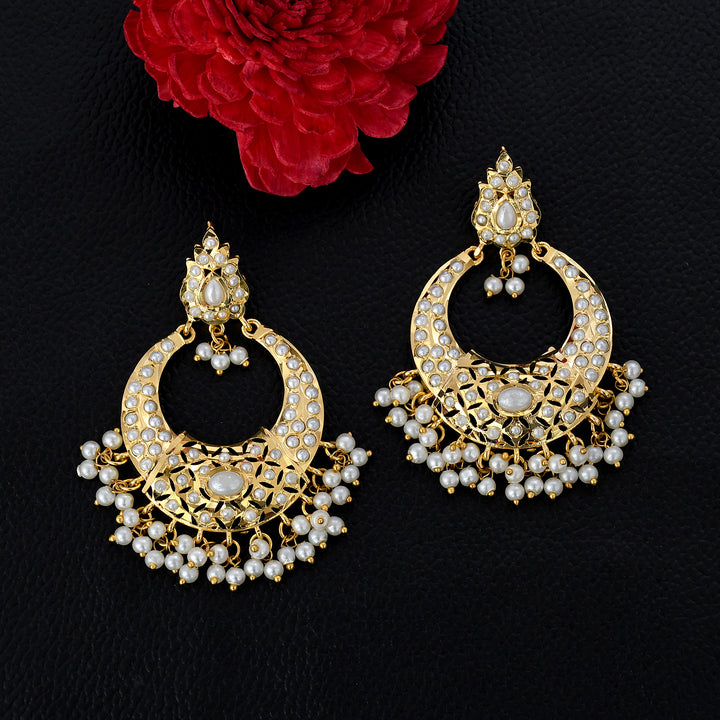 Gold Plated Beautiful Chandbali Earrings