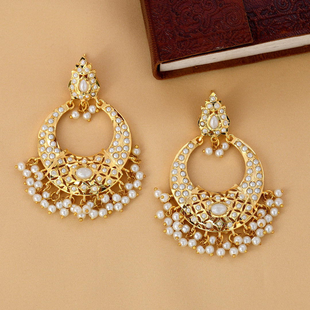 Gold Plated Beautiful Chandbali Earrings