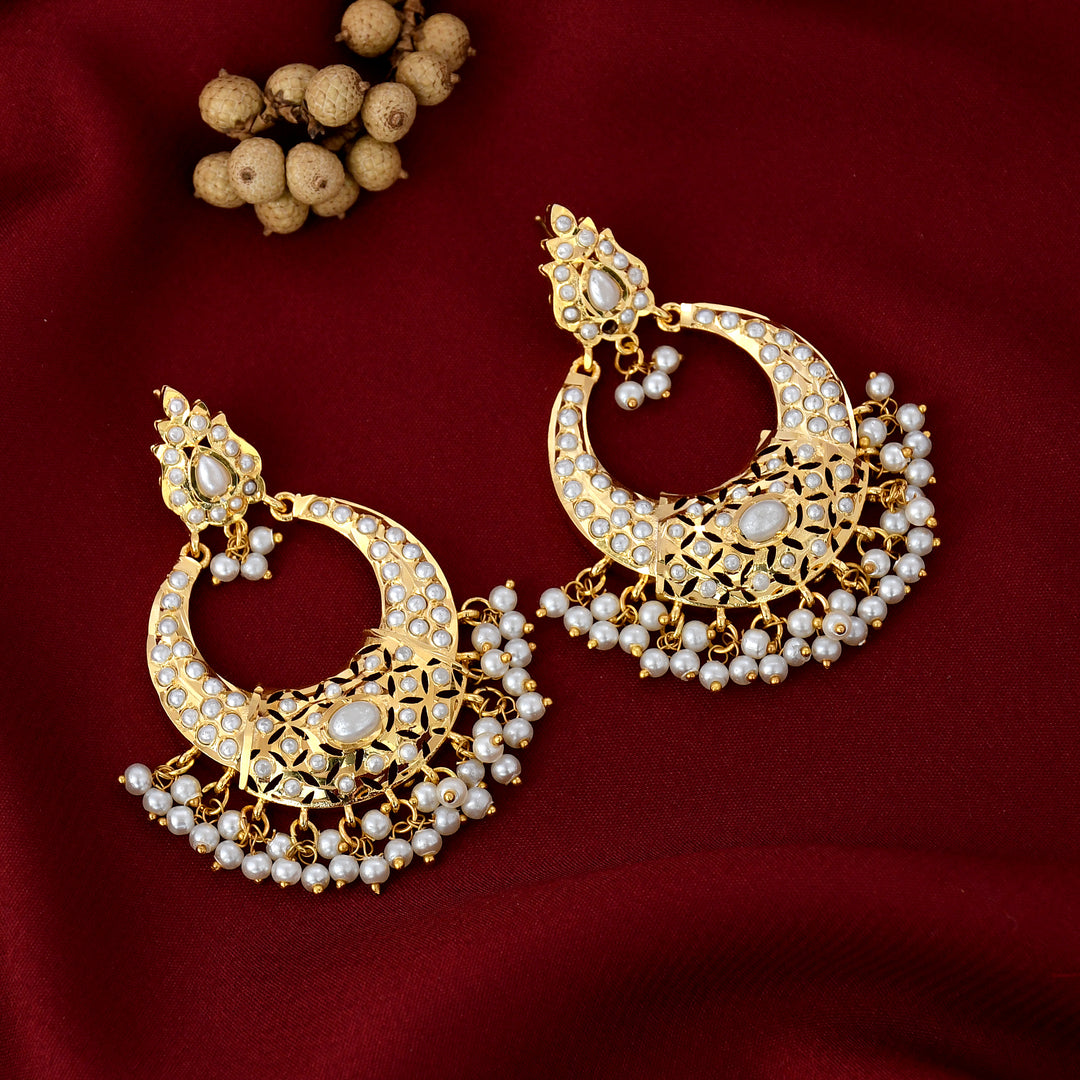 Gold Plated Beautiful Chandbali Earrings