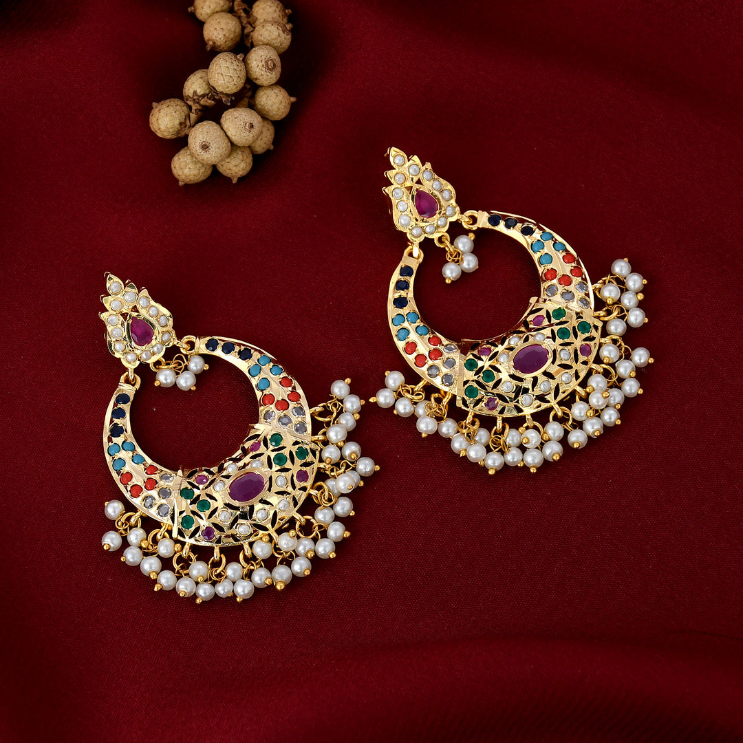 Gold Plated  Beautiful Chandbali Earrings