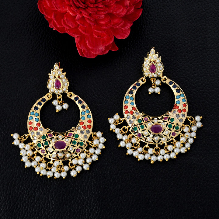 Gold Plated  Beautiful Chandbali Earrings