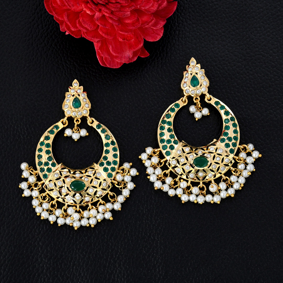 Gold Plated Beautiful Chandbali Earrings