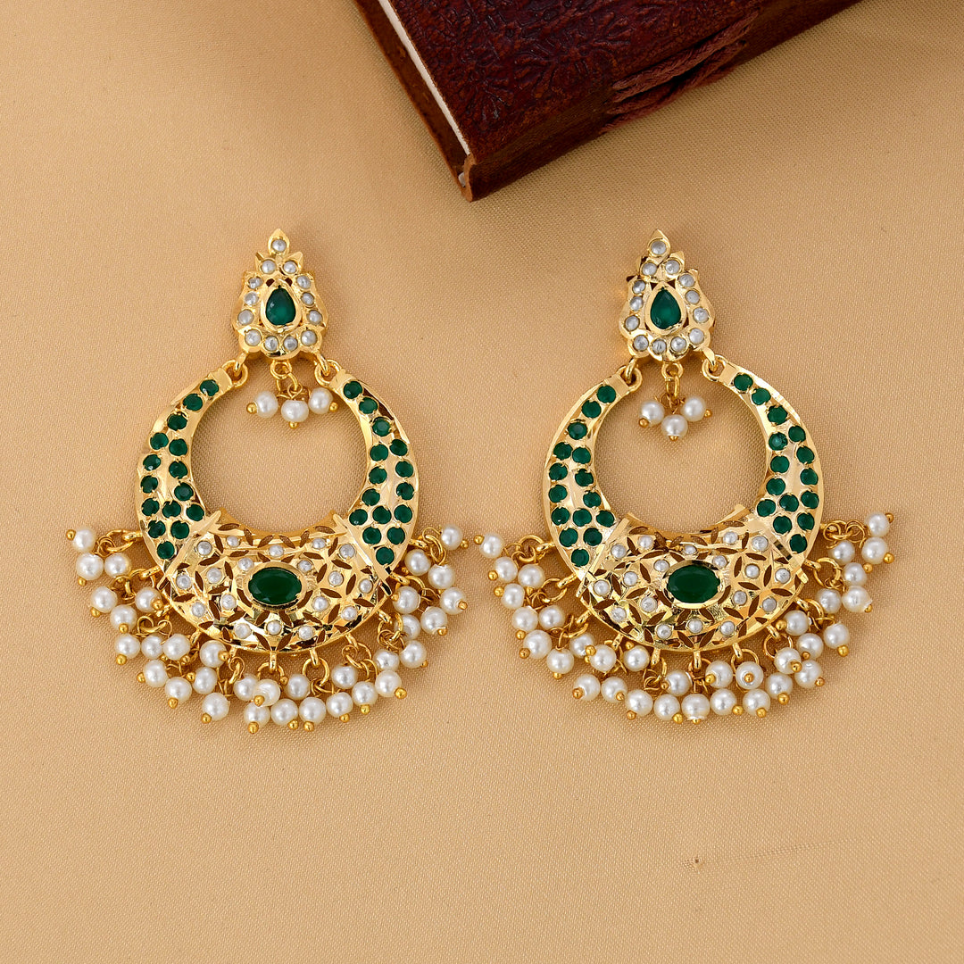 Gold Plated Beautiful Chandbali Earrings