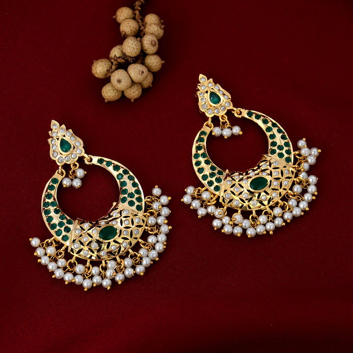 Gold Plated Beautiful Chandbali Earrings