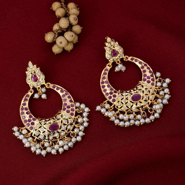 Gold Plated Beautiful Chandbali Earrings