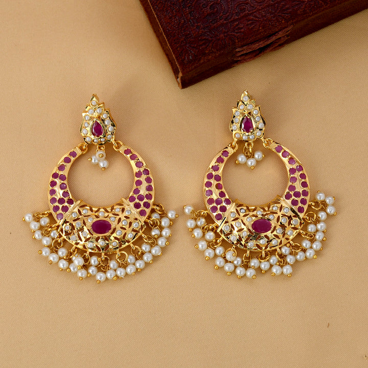 Gold Plated Beautiful Chandbali Earrings