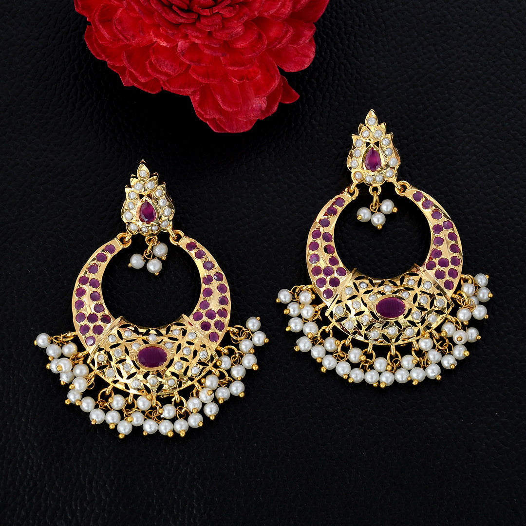 Gold Plated Beautiful Chandbali Earrings