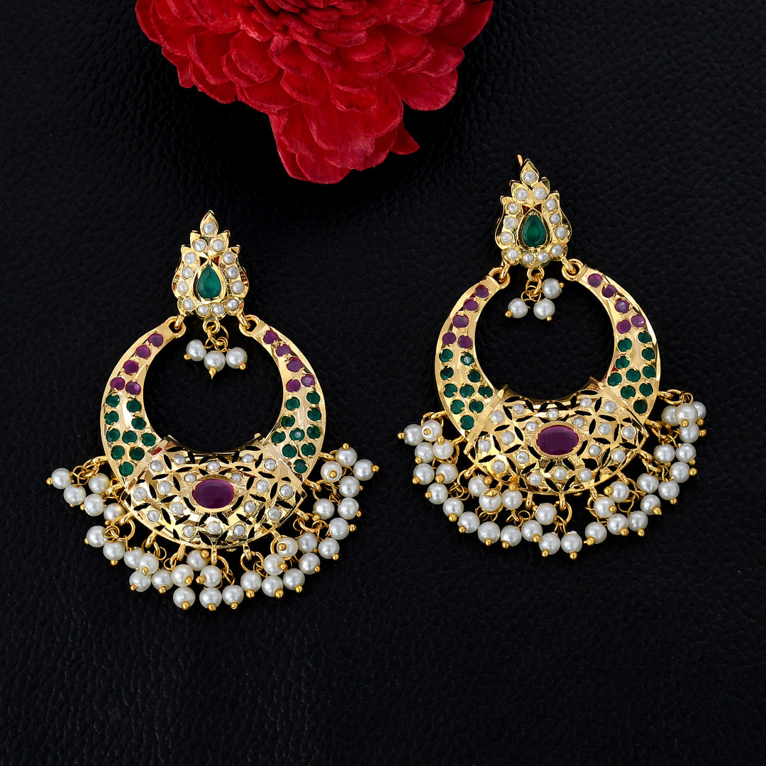 Gold Plated  Beautiful Chandbali Earrings
