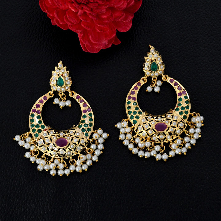 Gold Plated  Beautiful Chandbali Earrings