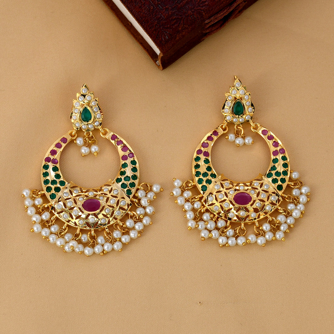 Gold Plated  Beautiful Chandbali Earrings