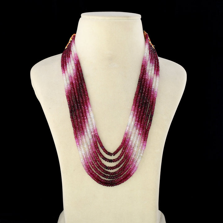 Natural Ruby Beaded Necklace