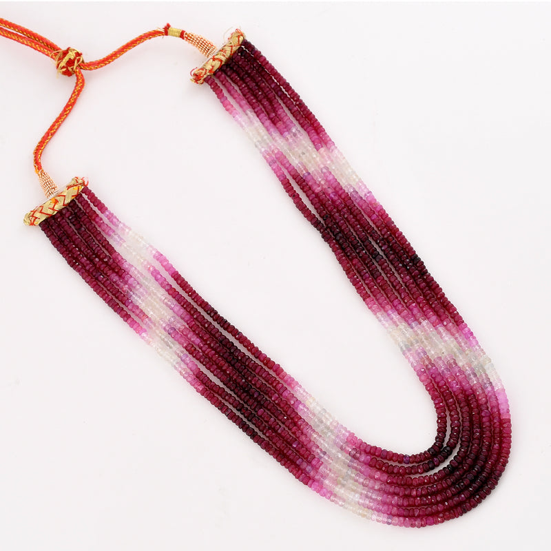 Natural Ruby Beaded Necklace