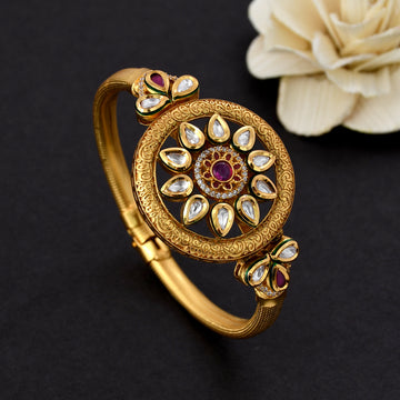 Green Kundan Meenakari Gold Plated Adjustable Toe Ring – Sanvi Jewels