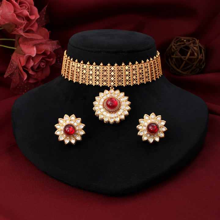 KUNDAN POLKI CHOKER SET