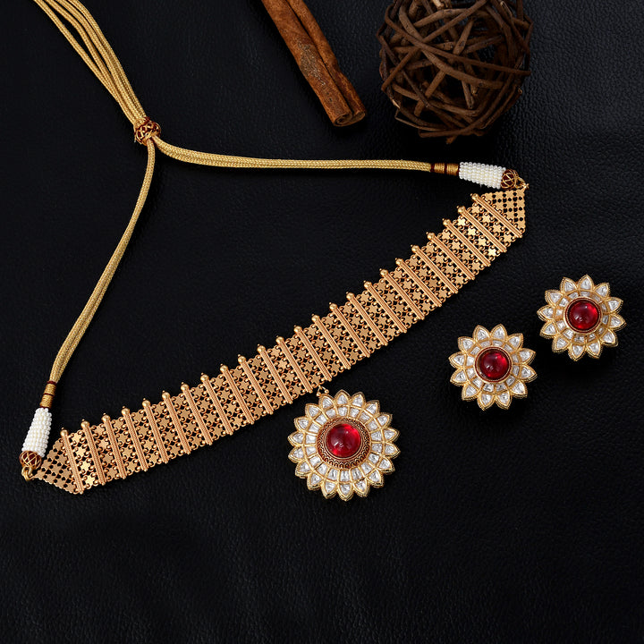KUNDAN POLKI CHOKER SET