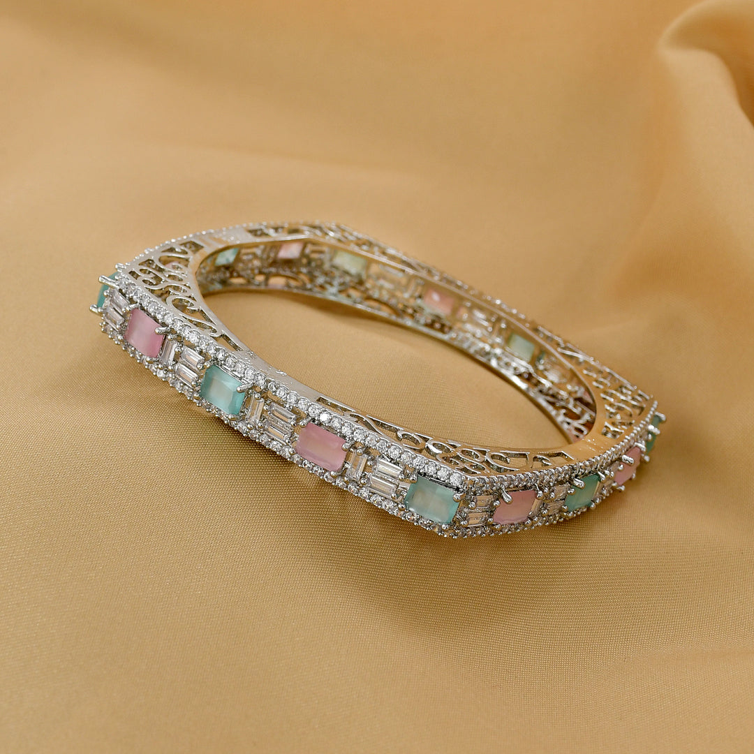 SILVER PLATED ZIRCON BANGLES