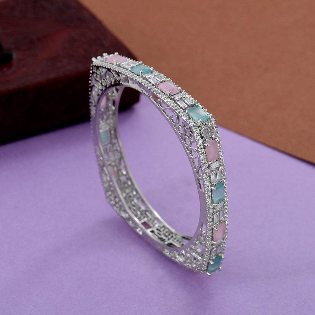 SILVER PLATED ZIRCON BANGLES
