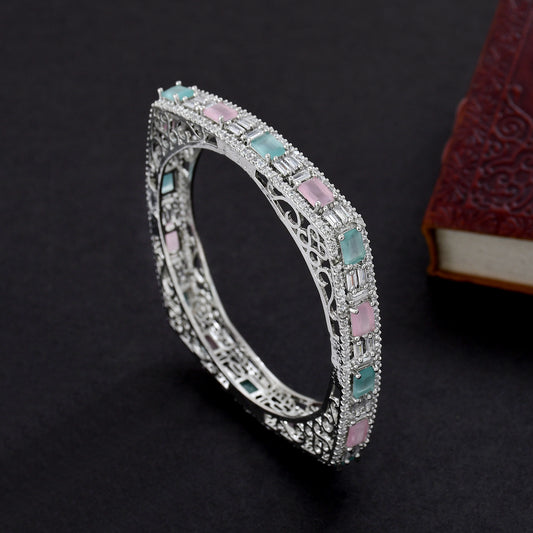 SILVER PLATED ZIRCON BANGLES
