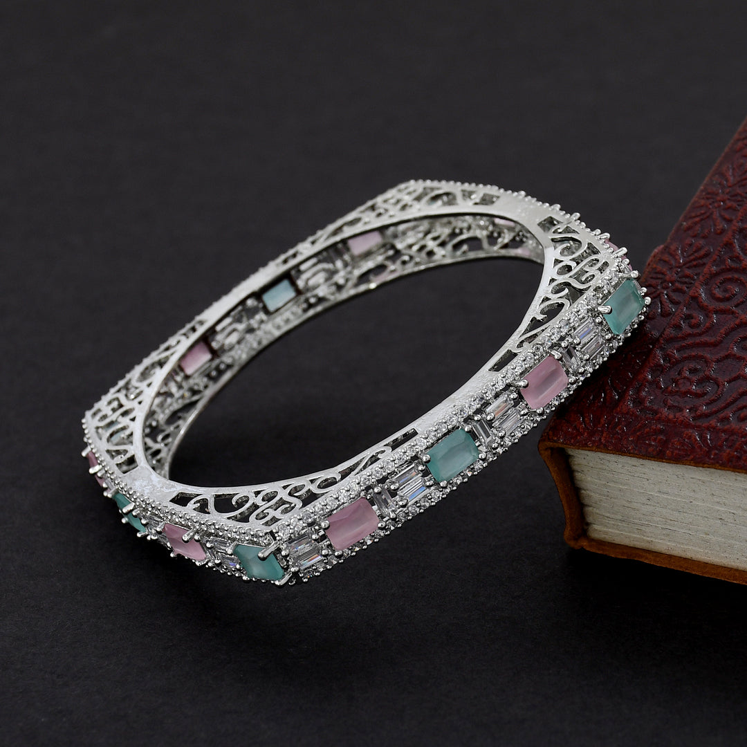 SILVER PLATED ZIRCON BANGLES