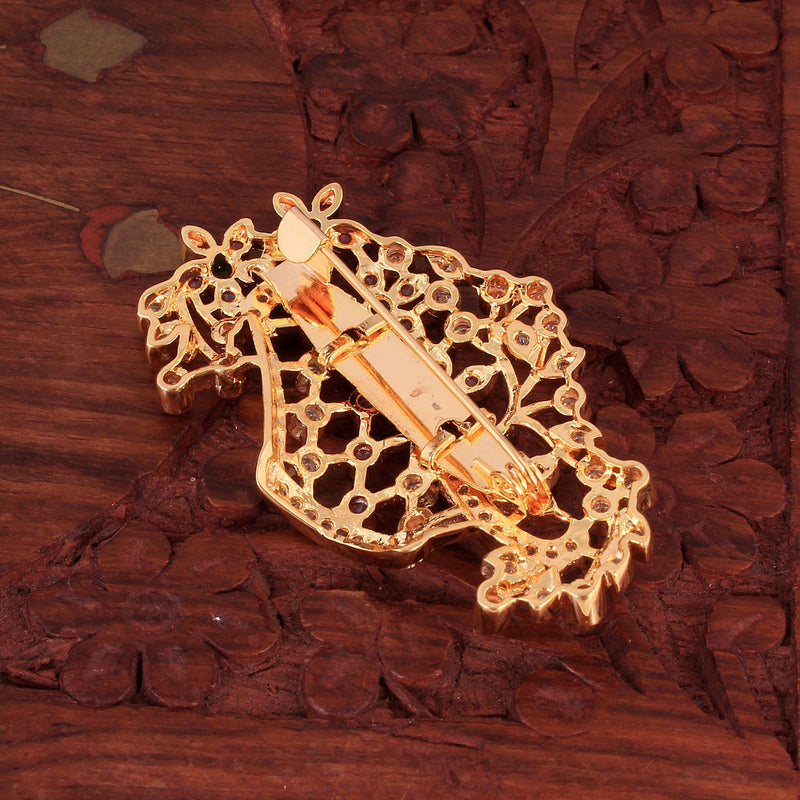 Gold Plated Saree Pin - Rebaari Jewels