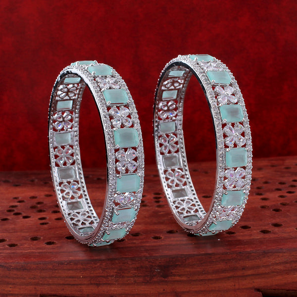 Silver Plated Cubic Zirconia Bangles