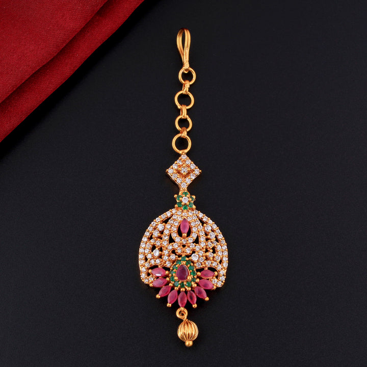 Designer Gold Plated South Maang Tikka