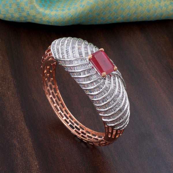 Cubic Zirconia Bracelet in Rose Gold Polish - Rebaari Jewels