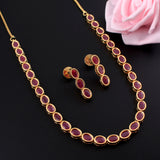 Classy Single Line Kundan Necklace Set