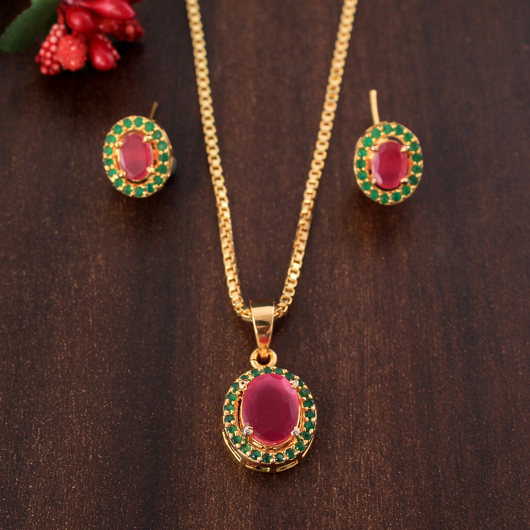 Gold Plated Pendant Set