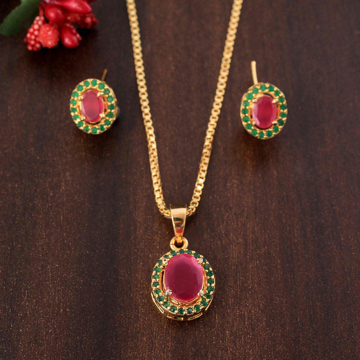Gold Plated Pendant Set