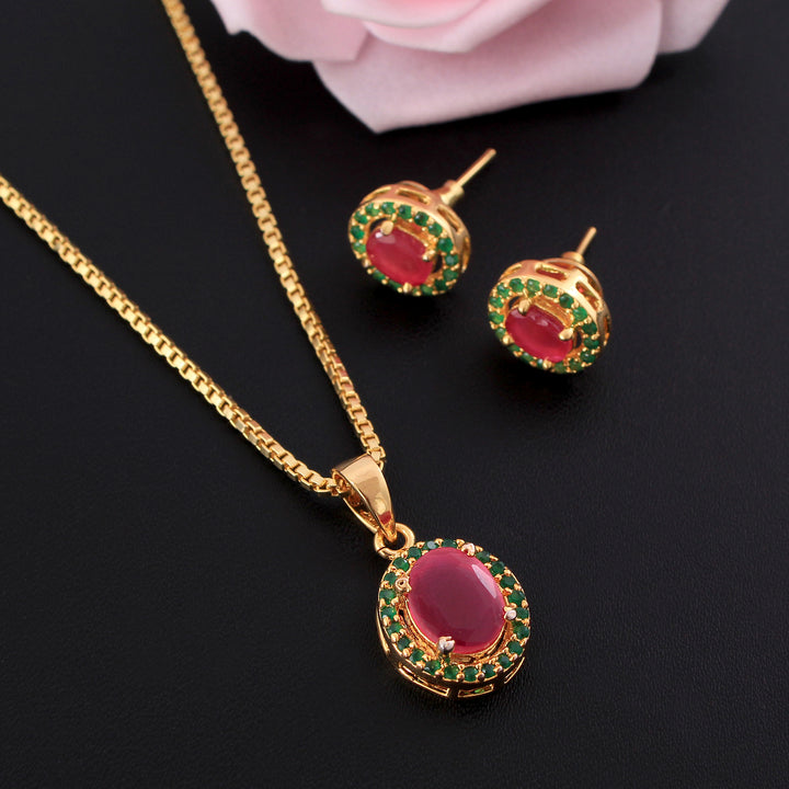 Gold Plated Pendant Set