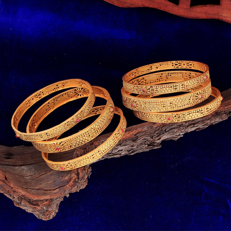 South Indian Daily Wear Trendy Gold Bangles - Rebaari Jewels
