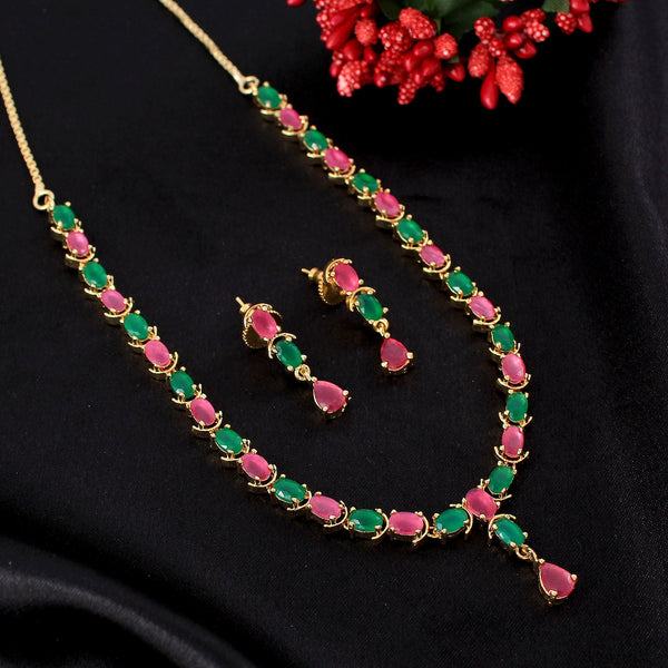 Multi Colour Single Line Necklace Set