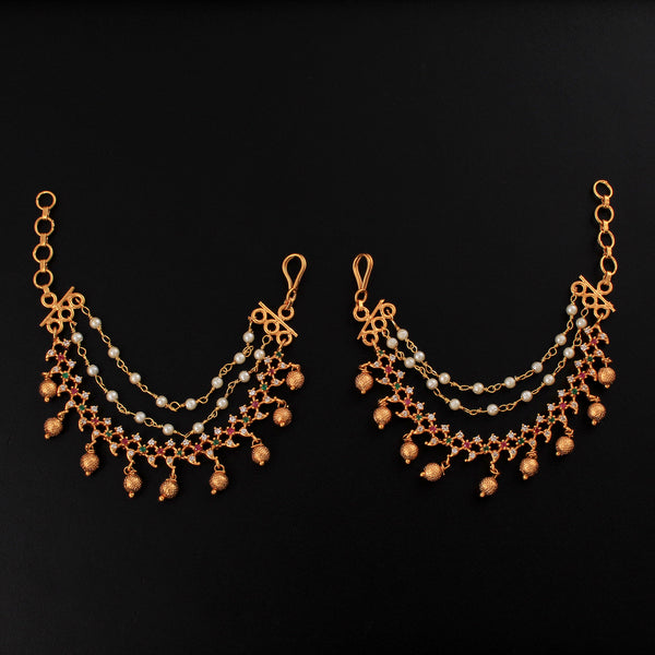 Buy Silver Chand Jhumka with Detachable Kaan Chains by RITIKA SACHDEVA at  Ogaan Online Shopping Site