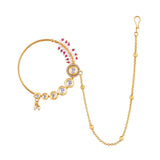 Gold Tone Pearl Beaded Nath - Rebaari Jewels