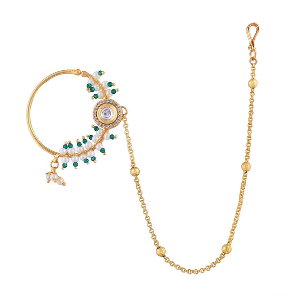 Embellished Jadau Kundan Nath/ Nose Ring - Rebaari Jewels